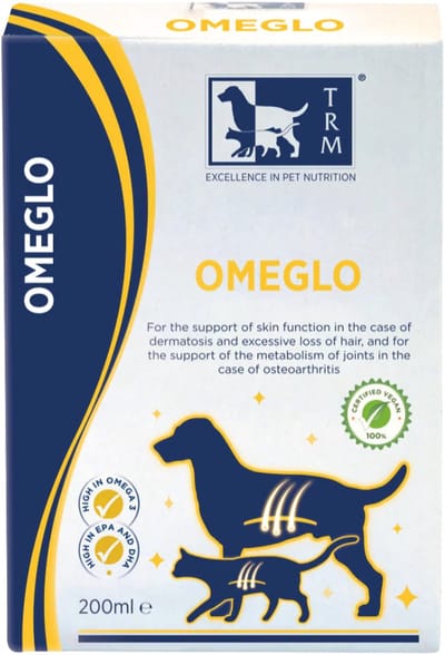 Koudgeperste Olie TRM Omeglo 500 ml - Omega 3-vetzuren Huidfunctie - Aanvullend Diervoeder Honden Katten