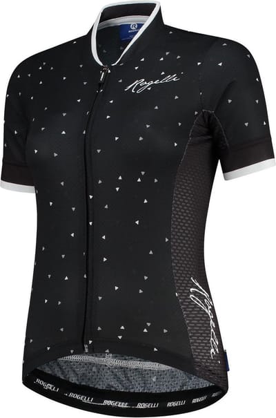 Rogelli Delta Fietsshirt - Korte Mouwen - Dames - Zwart, Wit - Maat XS