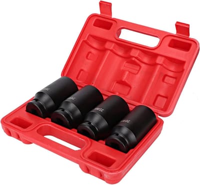 Cap Set 1/2 Inch, 4-delige 12-puntskop Adapter van Hoogwaardige Chrome Vanadium Staal voor Onderhoud en Reparatie van Gereedschap