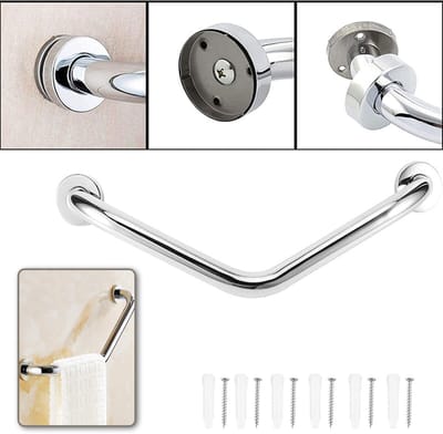 Veiligheidsbeugel Voor Douche En Bad - Draagvermogen 50kg Roestvrij Staal - Gepolijst Chroom - Complete Accessoires Snelle Montage - Voor Zwangerschap Ouderen En Mobiliteitshulpmiddelen
