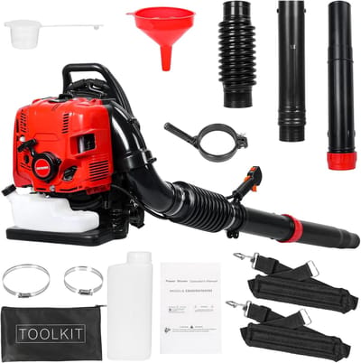 Bladblazer Backpack - Tuinblower Gas - Snel Tuin Opruimen - Krachtige 75.6CC Motor - 900 CFM - Rood