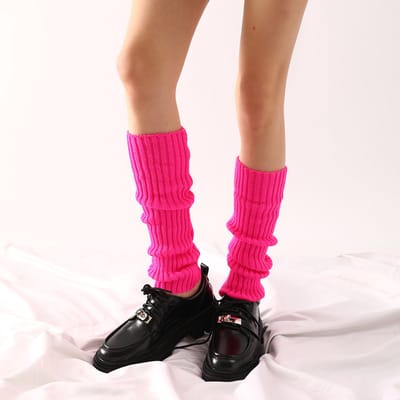 1 Paar Beenwarmers – Legwarmer - Voor kinderen - Zacht en warm leg warmers – Sleever - Legwarmer - Grof gebreid – Wol - Warm - Comfortabel - Mode accessoire - Roze - LOUZIR