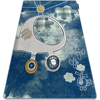 Kleden Rugsx Tapijt PETIT HELICOPTER vliegtuigen blauw 120x170 cm