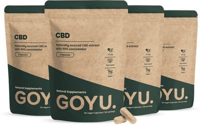 GOYU CBD Olie 10 MG Combideal 4x 60 Capsules - Vegan - Zonder toevoegingen - Lab getest - 60 dagen voorraad per zakje