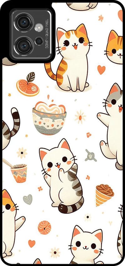Smartphonica Telefoonhoesje Geschikt voor Motorola Moto G32 met katten opdruk - TPU backcover case cat design geschikt voor Motorola Moto G32
