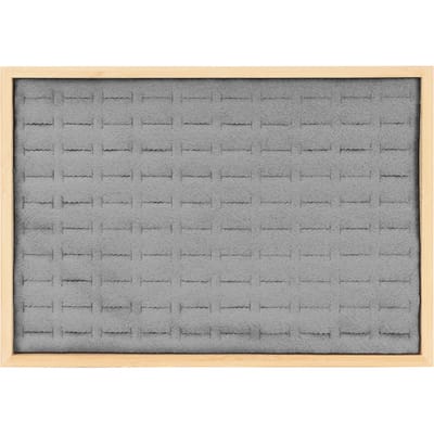 Sieraden Lade Organizer Multifunctioneel 100 Vakken Ring Lade Opberginzetstuk voor Juwelierszaak Handel grijs