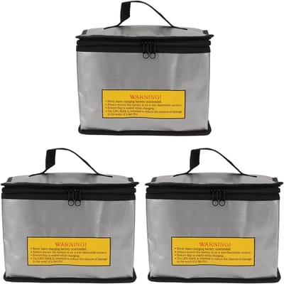 Batterij Veilige Tas - Lipo Opslag - Veilig Opladen - Brandwerend Ontwerp - Grote Capaciteit - Grijs
