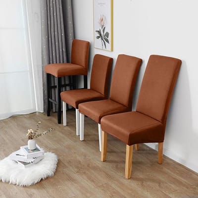 Spandex Stretch Stoelhoezen Effen Voor Eetkamer Keuken Bruiloft Kantoor Hotel Duurzaam Polyester Stof M(45-60cm)