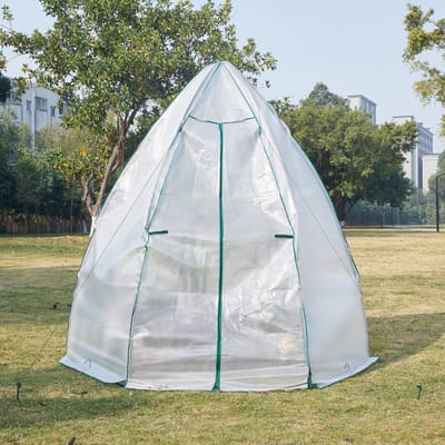 Tuinkas Hunze foliekas 200xØ240 cm wit en groen