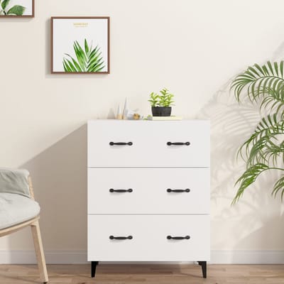 vidaXL - Dressoir - 69,5x34x90 - cm - bewerkt - hout - wit