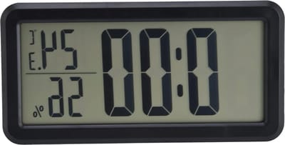 Digitale wekker wandklok LCD - temperatuur- en vochtigheidssensor - wandmontage en bureaustandaard - 150 x 75 x 14 mm