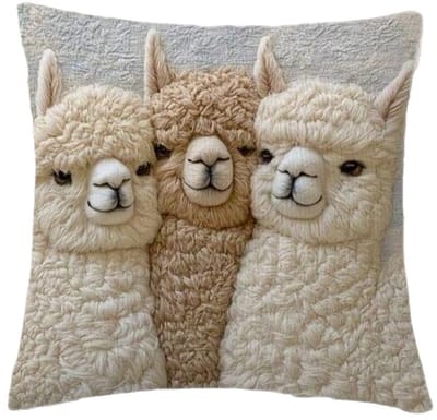 Schattig Alpaca Kussenset - Zachte Kortfluwelen Hoes met Bijpassend Kussen voor Bank, Auto of Slaapkamer [Inclusief Kussen & Hoes]