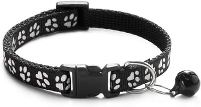 Kattenhalsband met bel - Verstelbare nylon kittenhalsband met snel te openen kunststof gesp - Lichtgewicht en veilig voor binnen- en buitenkatten