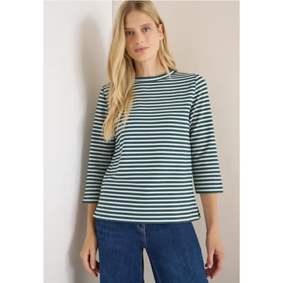 Gestreept shirt met structuur