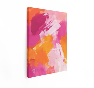 Artaza Canvas Schilderij Abstract - 90x120 cm - Wanddecoratie Modern - Muurdecoratie Kleurrijk - Schilderijen Op Canvas - Roze