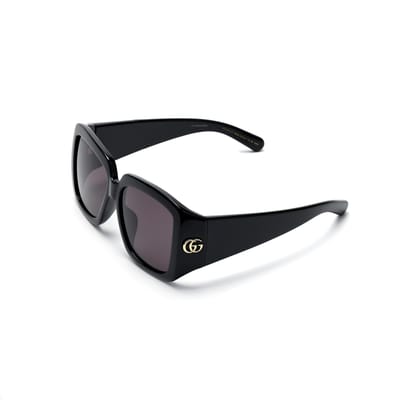 Lunettes de soleil Gucci Logo Forme irrégulière Lunettes de soleil homme Noir GG1402S001 Default Packaging