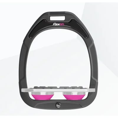 Platte Grip stijgbeugels Antraciet/Grijs/Roze Flex-On Green Composite