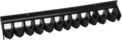 Dailygoods- Whip Holder - Horizontale Muurbeugel - Zwepenhouder - Organizer voor 12 Zwepen - Duurzaam Kunststof - Eenvoudig te Monteren - Zwepenrek
