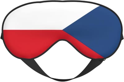 Dubbelzijdig Slaapmasker - Oogbedekking Nachtrust - Verbeteren Slaap - Totaal Lichtblokkerend - 10x20 cm - Tsjechisch Vlag