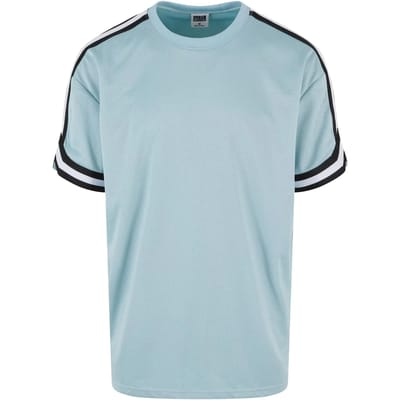 Urban Classics - Oversized Stripes Mesh Sport T-shirt - S - Blauw