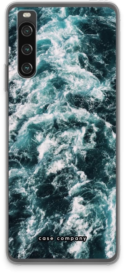 Case Company® - Hoesje geschikt voor Sony Xperia 10 IV hoesje - Zee golf - Soft Cover Telefoonhoesje - Bescherming aan alle Kanten en Schermrand