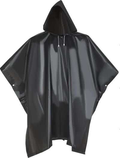 LOUD AND CLEAR® - Regenponcho - Regenjas - Poncho Regen - Regenponcho Volwassenen - Fietsponcho - Regenponcho Fiets - Heren - Dames - Zwart