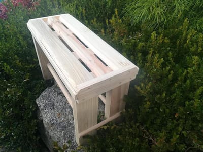 Houten Tuinbank Kinderen - Hout Bankje Kind - Buiten Zitten - Massief Hout - 60 cm lang - Eiken
