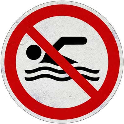 Niet zwemmen verbodsbord - P049 | Sign Again materiaal | 10 cm