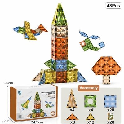 Bextunio Magnetische Bouwblokken 100 Delig – Educatieve Constructie Set voor Kinderen 3+