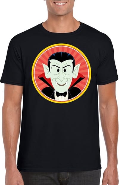 Halloween vampieren Dracula t-shirt zwart heren - Halloween kostuum S