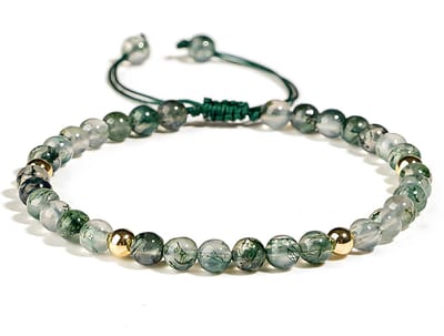 Kralen Armband Dames Groen – Groene Agaat Kralenarmband Sophie Siero® Natuursteen – Verstelbare Dames Armband – Minimalistische Natuurstenen Sieraden – Luxe Cadeau voor Vrouw & Meisje – Inclusief Geschenkverpakking