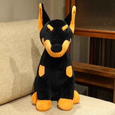 Mooie Doberman Inu Knuffel Pluche Speelgoed Knuffeldieren Zacht Verzamelobject Kinderen Hondenfans Verjaardag Kerstcadeau 14cm brown