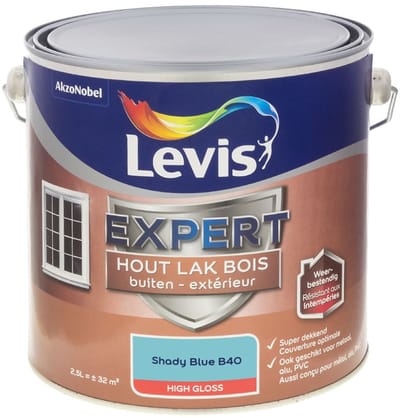 Levis - Expert Hout Lak Buiten High Gloss Mix - Shady Blue B40 - Mengverf - 2,5 L