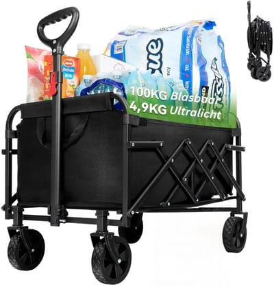 DailySupplies® Bolderkar Opvouwbaar - Bolderwagen Luchtbanden - Bolderkarren - 100kg Draagvermogen