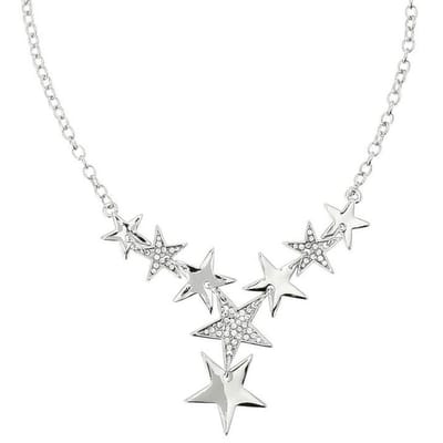 Behave - Ketting met sterren hanger - Zilverkleur - 42 cm + 5,5 cm verlengketting