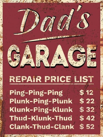 Signs-USA - Repair Pricelist - red - Wandbord - 33 x 44 cm