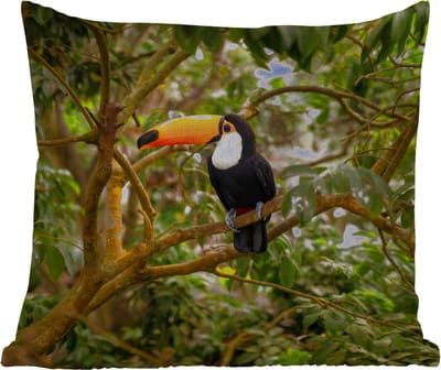 Tuinkussen - Vogel - Toekan - Jungle - Natuur - Tropisch - 40x40 cm - Weerbestendig