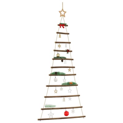 vidaXL - Hangende - kerstboom - met - topster - 74x150 - cm - natuurlijke - tak