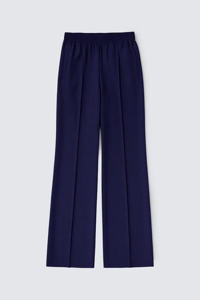 Touché Privé - Geplooide broek met elastische taille - Marine - Dames