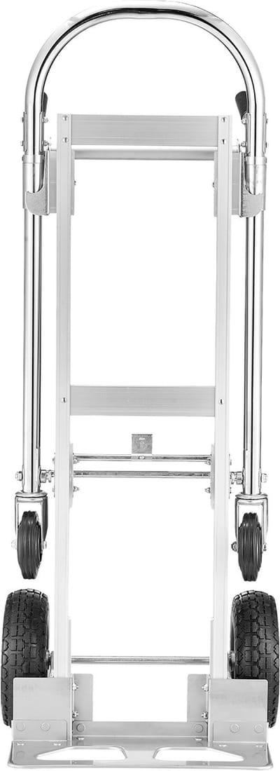 2-in-1 converteerbare handwagen, draagvermogen van 1000 lbs voor configuratie met 4 wielen, duurzame dolly met antisliphandgreep en stevige wielen, veelzijdige kar voor gebruik thuis, op kantoor, in magazijnen en supermarkten