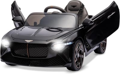 Bentley - Officiële Licentie - Elektrische Kinderauto 12V -Met Afstandsbediening - 3 tot 8 jaar - Zwart