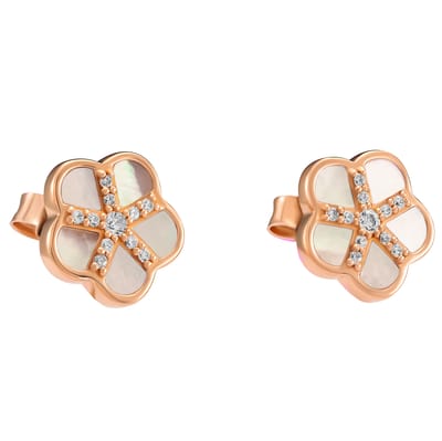 Orphelia 'Daisy' Dames 925 Sterling Zilveren Stud Oorbellen - Roze ZO-7585/RG