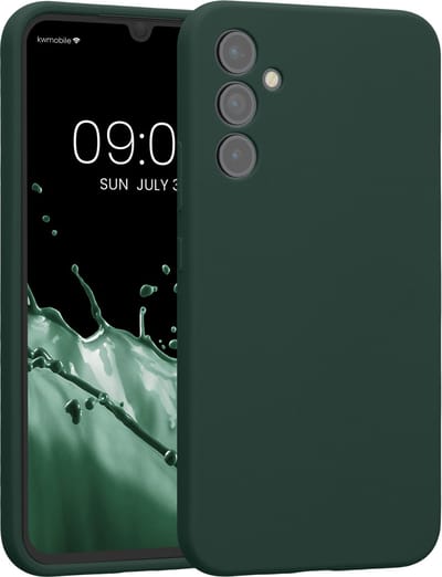 kwmobile telefoonhoesje geschikt voor Samsung Galaxy A34 5G - TPU backcover met siliconen coating - Smartphone case in mosgroen