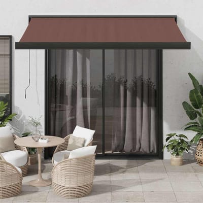 vidaXL - Luifel - handmatig - uittrekbaar - 350x250 - cm - bruin