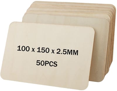 Dailygoods- Balsahouten Platen 50 Stuks - 100 x 150 x 2,5 mm - Onbehandeld - Voor Doe-Het-Zelf Kunst - Houtgravure - Geschikt Voor Schilderen - Houtplaten