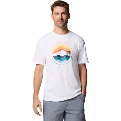 Columbia Path Lake II Graphic Tee, Mannen, Wit, T-shirt, maat: XXL