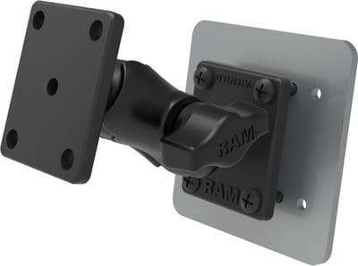 Klemhouder kort met 2 B-kogels en backing plate RAM-B-141-A -BPU