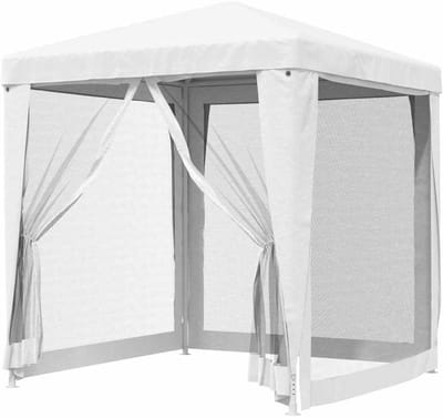 Robuuste Partytent - Tuinpaviljoen Insectenwerend - Buitenfeesten Organiseren - Waterdicht PE Dak - 2 x 2 Meter - Wit