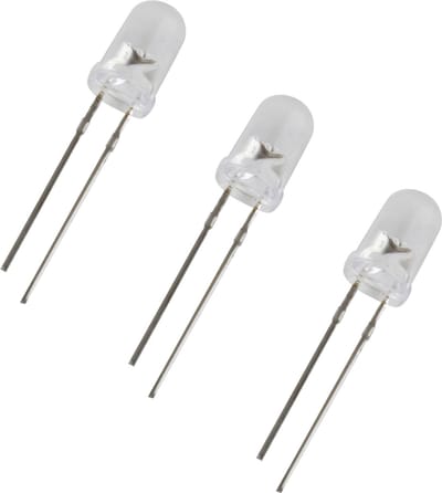 Led assortiment 5 mm. transparant - 200 stuks - 10 kleuren