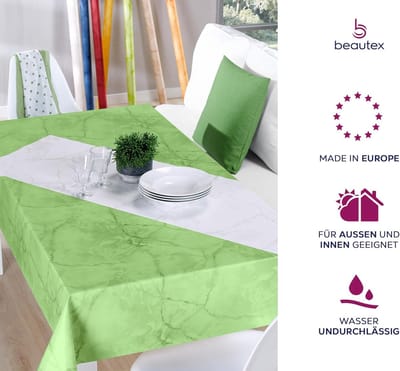 Tafelkleed Afwasbaar - Tafelzeil Glad - Keukentafel Beschermen - Onderhoudsarm Rafevrij - 140x260 cm - Appelgroen